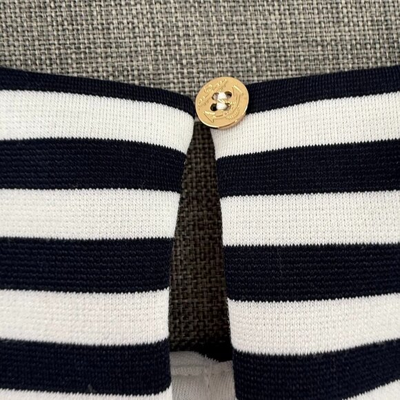 The Limited Striped Fit & Flare Dress Navy White Medium Cocktail, Casual, Event - Picture 11 of 12